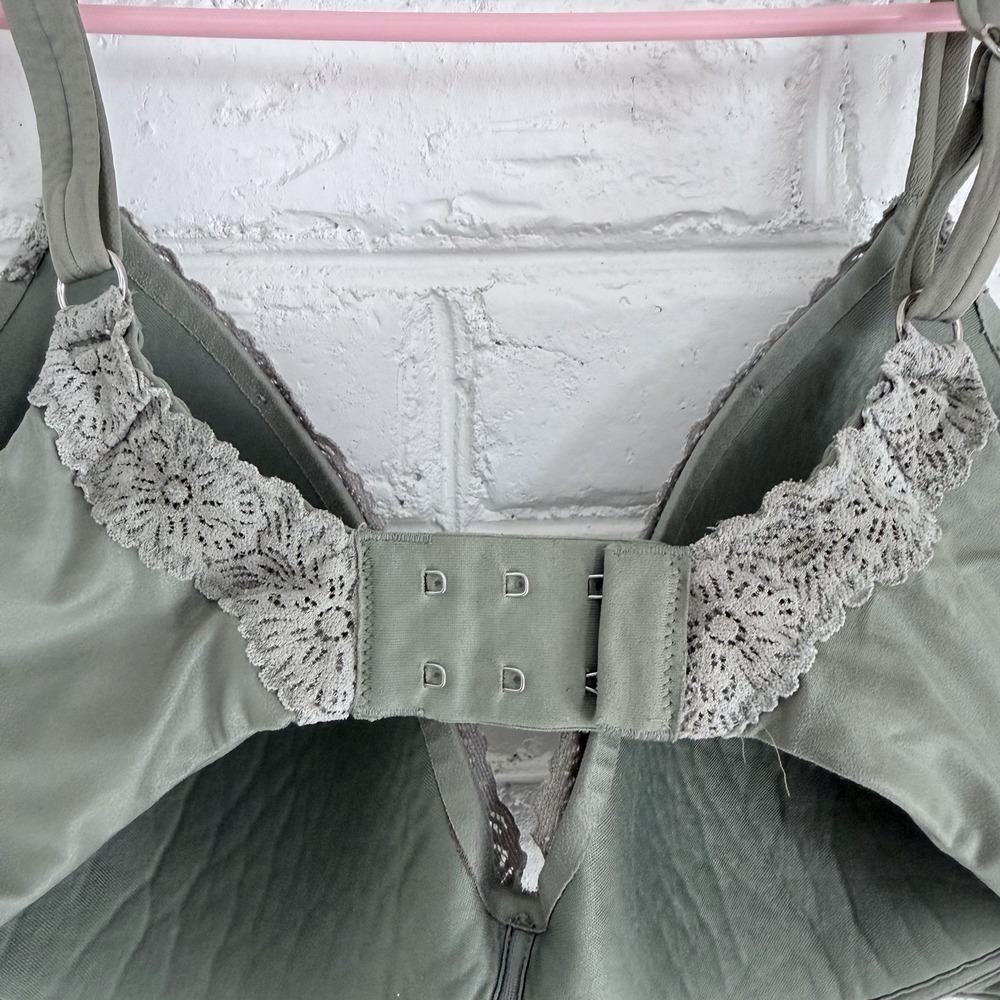Aerie Green Ombre Real Sunnie Lace Demi Push Up Wireless Bra Size 36D - Picture 5 of 9